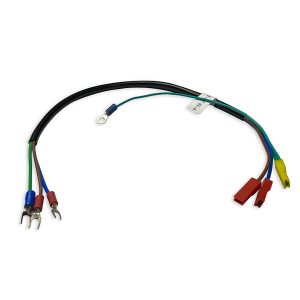 Chicote-03-vias-com-terminais-faston-4,8mm,-terminais-garfo-M4-e-derivação-com-olhal-M3 fios para segurança de caixa eletrônico
